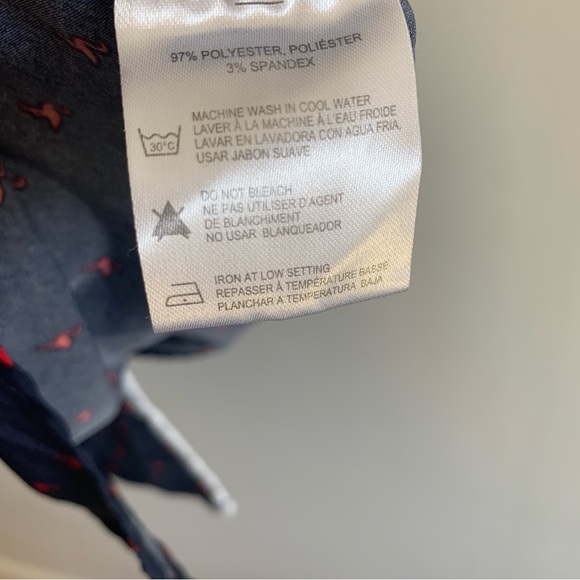 Report Collection Navy Flamingo Button Front Short Sleeve Shirt - Picture 7 of 13